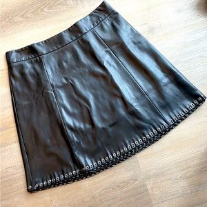 faux leather a-line skirt